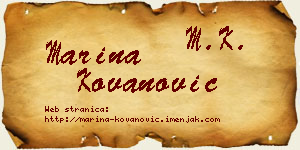 Marina Kovanović vizit kartica
